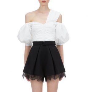 Self Portrait Ivory Taffeta Top NWT